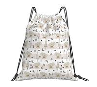 Lsjuee Mochila con cordón Childish Elephant Moon Cute String Gym Bag Pull Cinch Sackpack para hombres, mujeres, deporte, yoga, viajes, natación