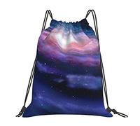 Lsjuee Mochila con cordón Espiral Galaxy Aurora Space Nebula String Gym Bag Pull Cinch Sackpack para hombres Mujeres Deporte Yoga Viajes Natación