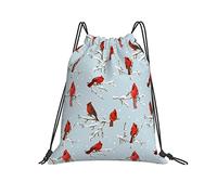 Lsjuee Mochila con cordón Patrón de Cardinal Bird Red Retro String Gym Bag Pull Cinch Sackpack para Hombres Mujeres Deporte Yoga Viajes Natación Senderismo