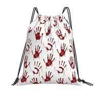 Lsjuee Mochila con cordón Red Bloody Halloween String Gym Bag Pull Cinch Sackpack para hombres Mujeres Deporte Yoga Viajes Natación