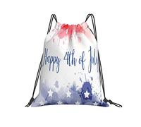 Lsjuee Mochila con cordón Star Independence Day Splash String Gym Bag Pull Cinch Sackpack para hombres Mujeres Deporte Yoga Viajes Natación Senderismo