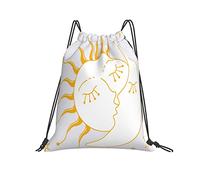 Lsjuee Mochila con cordón Sun Moon Kiss Star String Gym Bag Pull Cinch Sackpack para hombres, mujeres, deporte, yoga, viajes, natación