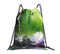 Lsjuee Mochila con cordón Zen Garden Lotus Flower Stone Bamboo String Gym Bag Pull Cinch Sackpack para hombres, mujeres, deporte, yoga, viajes, natación