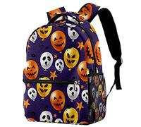 Lsjuee Mochila escolar Encantadora acuarela Globo de Halloween Mochila escolar Mochilas lindas Mochila de tela cruzada Mochila para computadora portátil Antirrobo Casual para niñas niños