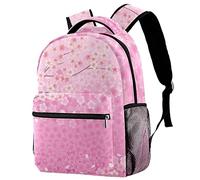 Lsjuee Mochila escolar Sakura Florals Tree Branch Spring School Bag Cute Bookbags Twilled Cloth Mochila Laptop Book Bag Anti Theft Casual para niñas niños