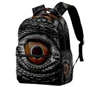 Lsjuee Mochila informal Elegante Mochila informal Mochila escolar grande Punk Cool Dragon Dinosaur Eye Bookbags para mujeres y hombres