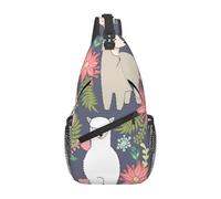 Lsjuee Mochila Sling Hombres Mujeres,Llama De Dibujos Animados Y Alpaca Crossbody Sling Bag Fanny Pack Senderismo Daypack Hombro Pecho Bolsa