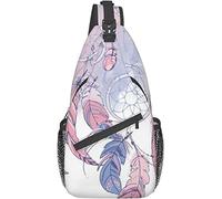 Lsjuee Native American Dream Catcher Chest Bag Sling Crossbody Mochila Ciclismo Viajar Senderismo Mochila para Hombres Mujeres
