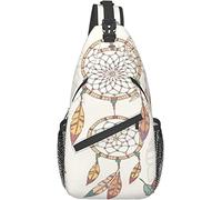Lsjuee Native American Dream Catcher Sling Mochila Pecho Crossbody Bolso Casual Hombro Daypack para Ciclismo Viajes Senderismo Gimnasio