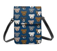 Lsjuee Pitbull Heads Crossbody Bag Crossbody Teléfono celular Monedero Mujeres Pu Small Crossbody Wallet Monedero Bolso de hombro