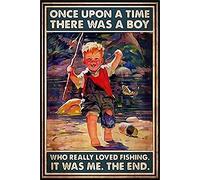 Lsjuee Quién realmente amó la pesca Metal Tin Sign The Boy It was Me Men Cave Bar Club Novedad Cafe Store Garage Retro Wall Decor Signs 8 x 12 pulgadas