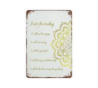 Lsjuee Solo por hoy I WillBe Angry YogaRetro Retro Metal Hierro Pintura Cartel de chapa Decoración de pared Cartel Placa de aluminio para Cafe Bar Pub Hogar Cerveza Decoración