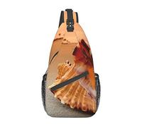 Lsjuee Sunset Over The Sea With The Shell Conch Unisex Casual Diagonal Chest Bag, Crossbody bandolera multiusos Travel Hiking Daypack
