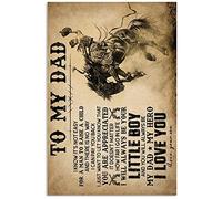 Lsjuee To My Dad Cowboyl I Know It's awasy for a Man to Raise a Child Poster Gift from Son Home Gift Yard Novedad Funny Celebration Courtyard Poster s Metal Signs Art Wall Decor 8x12 pulgadas