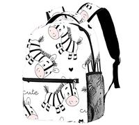 Lsjuee Zebra Laptop Bags School Mochilas Bookbags Casual para viajes Estudiantes Trabajo