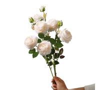 lskdnrufh 3Pcs Peony Artificial Flowers - Silk Peonies for Vase Arrangements, Wedding Decor Living Room Accents(Milky White)