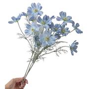 lskdnrufh Artificial Cosmos Flowers - Fake Gerbera Daisy Bouquet, Faux Silk Wildflowers with Stems for Home Table Decor, Farmhouse Floral Arrangement(Blue)