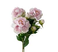 lskdnrufh Artificial Peony Flowers - Faux Peony Bouquet with Buds Green Leaves, Realistic Silk Peonies for Wedding Centerpieces, Home Table Decor(Pink)