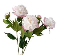 lskdnrufh Artificial Peony Flowers - Faux Peony Bouquet with Buds Green Leaves, Realistic Silk Peonies for Wedding Centerpieces, Home Table Decor(Pink Border)