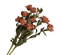 lskdnrufh Artificial Rose Bouquet - Cream Faux Roses with Green Leaves, Realistic Flowers for Wedding Centerpieces, Home Table Decor(Orange)