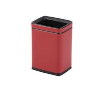 lskdnrufh Bote de basura de metal cuadrado de 10 litros con canasta interior de plástico extraíble y descubierto, for dormitorio, inodoro, debajo del fregadero Papelera(Red)
