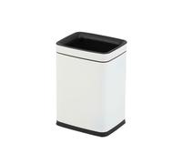 lskdnrufh Bote de basura de metal cuadrado de 10 litros con canasta interior de plástico extraíble y descubierto, for dormitorio, inodoro, debajo del fregadero Papelera(White)
