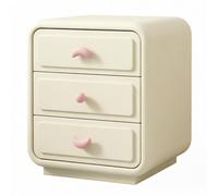 lskdnrufh Elegante mesita de noche acolchada, mesa de acento acolchada con varios cajones y asas decorativas para la decoración del dormitorio (blanco, L)