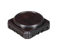lskdnrufh Jarrón de piedra extraña, tarro de pescado, expositor, base cuadrada de madera negra para bonsái, artesanía