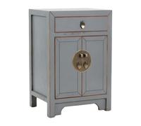 lskdnrufh Mesita de Noche China de Madera Maciza de Estilo Antiguo, gabinete de Almacenamiento Lacado Vintage, Mesa Decorativa de un Solo cajón y Dos Puertas con herrajes de latón