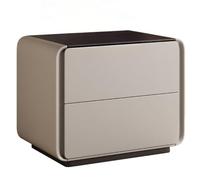 lskdnrufh Mesita de Noche con Bordes curvos y 2 cajones, Mueble Auxiliar con Superficie de Madera, Mesa de Noches Estable para la decoración del Dormitorio(Small)