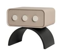 lskdnrufh Mesita de Noche con un Solo cajón y Pata Curva, mesita de Noche de Dos Tonos con Perilla Redonda, Mesa Auxiliar de Almacenamiento Minimalista for decoración de Dormitorio(Brown,Small)