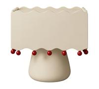 lskdnrufh Mesita de Noche roja con Borde Ondulado y Detalle de Cuentas, Mueble Auxiliar con Base en Forma de Reloj de Arena y Almacenamiento(White,Large)