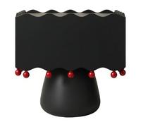 lskdnrufh Mesita de Noche roja con Borde Ondulado y Detalle de Cuentas, Mueble Auxiliar con Base en Forma de Reloj de Arena y Almacenamiento(Black,Small)