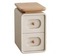 lskdnrufh Mesita de Noche tapizada Suave, Mesa Auxiliar Superior de Madera con 2 cajones for una decoración cálida del hogar(White,Small)