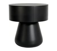 lskdnrufh Mesitas de Noche con Forma de Seta, mesitas de Noche con Tapa de Piedra Negra, mesas auxiliares Redondas con Dos cajones for Almacenamiento Minimalista en el Dormitorio