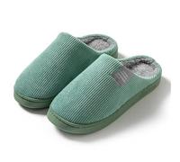 lskdnrufh Pantuflas de algodón grueso, antideslizantes, cálidas, for interiores y exteriores, for invierno, for hombre y mujer. Pantuflas mullidas para interiores(Wax gourd green,38-39)