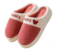 lskdnrufh Pantuflas De Algodón Mujer, Estilo Par Invierno Uso En Interiores Y Exteriores, Antideslizantes Suela Gruesa Terciopelo Cálido For Hombre Pantuflas mullidas para interiores(Red,40-41)