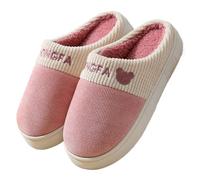 lskdnrufh Pantuflas De Algodón Mujer, Estilo Par Invierno Uso En Interiores Y Exteriores, Antideslizantes Suela Gruesa Terciopelo Cálido For Hombre Pantuflas mullidas para interiores(Pink,40-41)