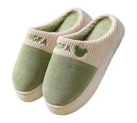 lskdnrufh Pantuflas De Algodón Mujer, Estilo Par Invierno Uso En Interiores Y Exteriores, Antideslizantes Suela Gruesa Terciopelo Cálido For Hombre Pantuflas mullidas para interiores(Green,40-41)
