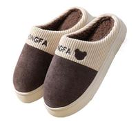 lskdnrufh Pantuflas De Algodón Mujer, Estilo Par Invierno Uso En Interiores Y Exteriores, Antideslizantes Suela Gruesa Terciopelo Cálido For Hombre Pantuflas mullidas para interiores(Coffee,42-43)