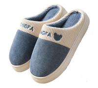 lskdnrufh Pantuflas De Algodón Mujer, Estilo Par Invierno Uso En Interiores Y Exteriores, Antideslizantes Suela Gruesa Terciopelo Cálido For Hombre Pantuflas mullidas para interiores(Blue,42-43)