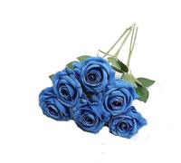 lskdnrufh Rosas de Flores Artificiales, 5 Rosas Falsas de Tacto Real con Tallos DIY for Ramos de Novia, día de San Valentín, día de la Madre, decoración del hogar(Dark Blue,10pcs)