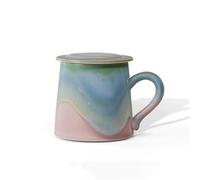 lskdnrufh Taza de cerámica para capuchino, tazas de café Mr and Mrs de 11.5 onzas, taza rosa con tapa, cuchara, hielo, espresso, moca, latte