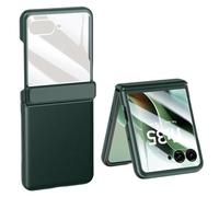 LSKOZU Funda para Motorola RAZR 60 Ultra 2025, Elegante Funda De Cuero Resistente A Los Golpes con Protección De Bisagra Incorporada Y Protector De Pantalla (Verde,RAZR 60 Ultra)