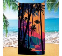 Lslomrqz Toalla de Playa de Microfibra 120x60cm, Anti-Arena y de Secado Rápido, Toalla de Piscina Ligera y Compacta para Viajes, Ideal para Gimnasio Yoga y Camping (Árboles de Coco Planta) P#874