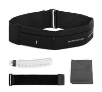 Lsnisni Riñonera Running para Hombre y Mujer, Cinturón Correr con Porta Botella y Toalla, Multibolsillos, Soporte para Teléfono, Ajustable para Correr y Deportiva - Tamaño Medi