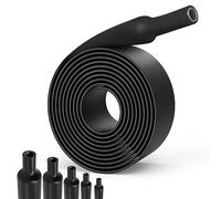 Lsnisni Tubo Termorretráctil 3:1 Ø7,9/15,4/19,1/30/40mm, 2m Tubo Termoretractil con Pegamento, Funda Termorretráctil Negro (Ø19,1mm 2m)
