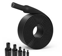 Lsnisni Tubo Termorretráctil 4:1 Ø12/16/20/32/40mm, 2m Tubo Termoretractil con Pegamento, Tubo Termorretráctil Negro (Ø16mm 2m)