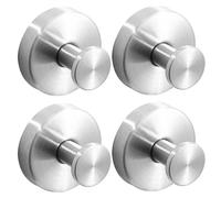 LSNNMU 10 ganchos con ventosa for ventanas de vidrio, toallas for la pared puerta ducha del baño, gancho for colgar batas y esponja vegetal Para BañO(Silver)