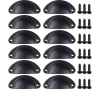 LSNNMU 12 tiradores de puerta armario cocina retro, pomos for muebles, manijas hierro antiguas con concha Para Armarios De Cocina(Color 4)